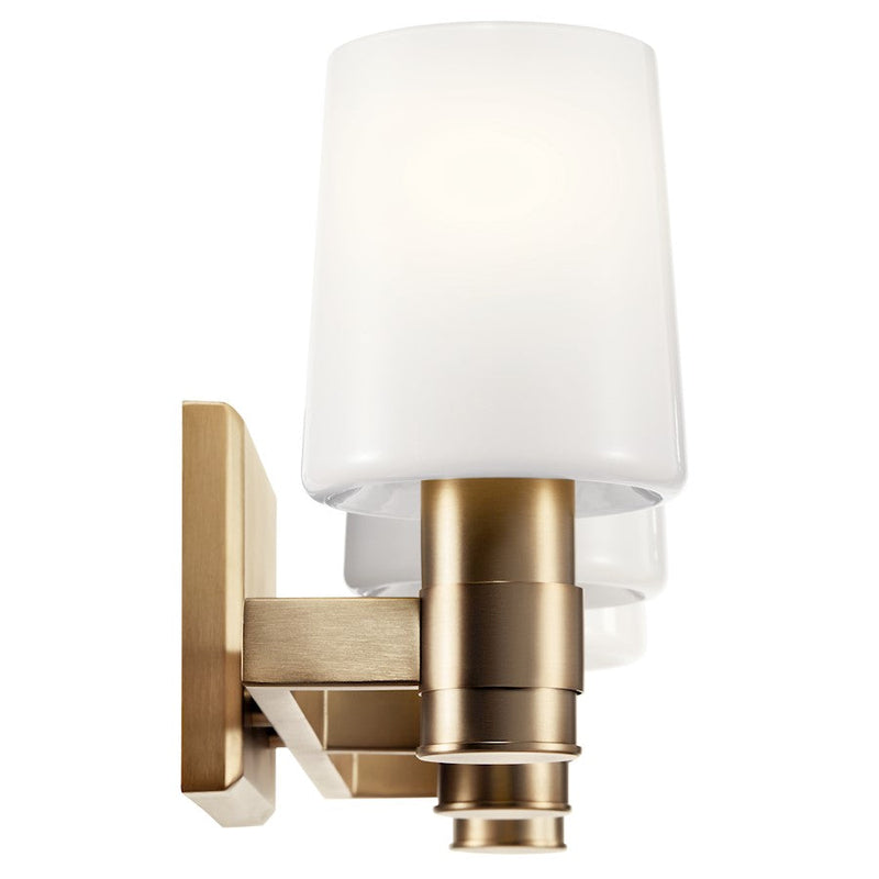 Kichler Adani 24in 3-Light Vanity | Soft Modern Champagne Bronze & Opal Glass | Bathroom Vanity Light for Double Sink | 60W Max per Bulb | Model 55176CPZ