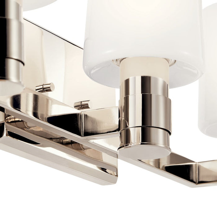 Kichler Adani 24" 3 Light Vanity, Polished Nickel/Opal Glass