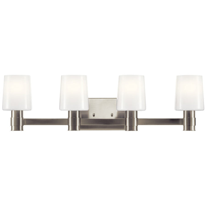 Kichler Adani 30" 4 Light Vanity, Brushed Nickel/Opal Glass