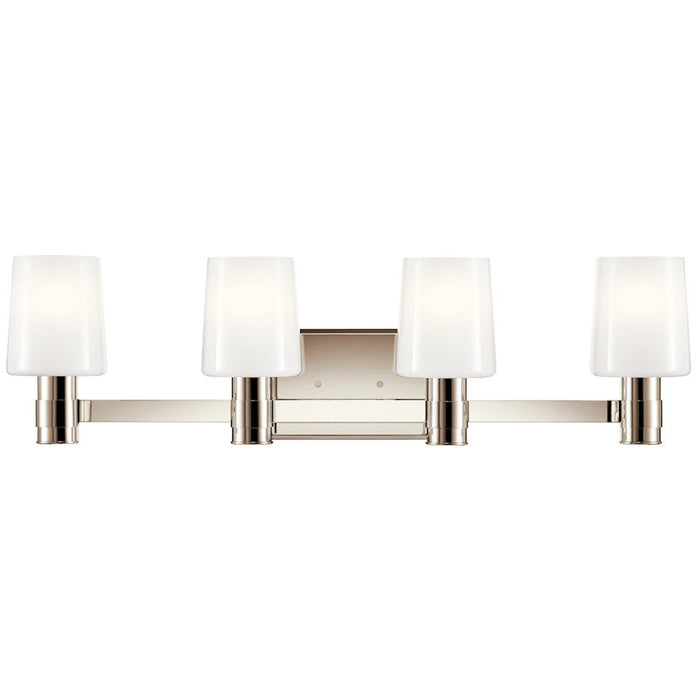 Kichler Adani 30" 4 Light Vanity, Polished Nickel/Opal Glass