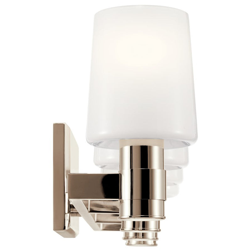 Kichler Adani 30in 4-Light Vanity Light | Polished Nickel & Opal Glass | Bathroom Vanity Light | Damp Rated, 120V, 4 x 60W Max | Model 55177PN