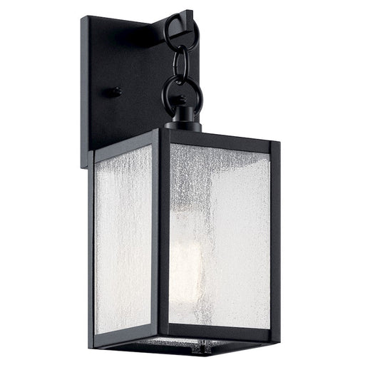 Kichler Lahden 12.25" 1 Light Outdoor Wall Light, Black/Clear Seeded - 59005BKT