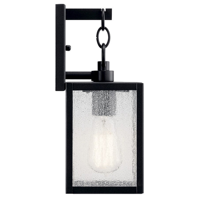 Kichler Lahden 1 Light Outdoor Wall Light, Black/Clear Seeded