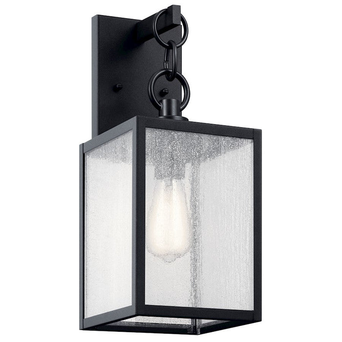 Kichler Lahden 17" 1 Light Outdoor Wall Light, Black/Clear Seeded - 59006BKT