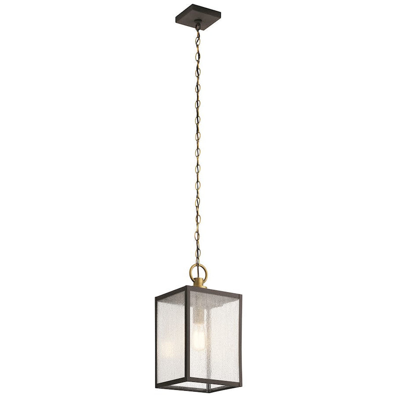 Kichler Lahden 17" 1 Light Outdoor Pendant/Semi Flush, Seeded, Zinc - 59008WZC