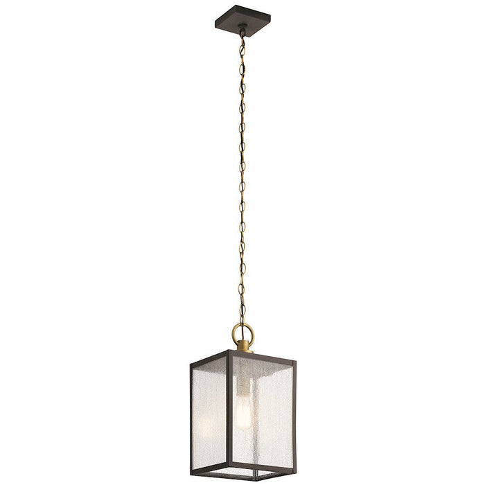 Kichler Lahden 17" 1 Light Outdoor Pendant/Semi Flush, Seeded, Zinc - 59008WZC