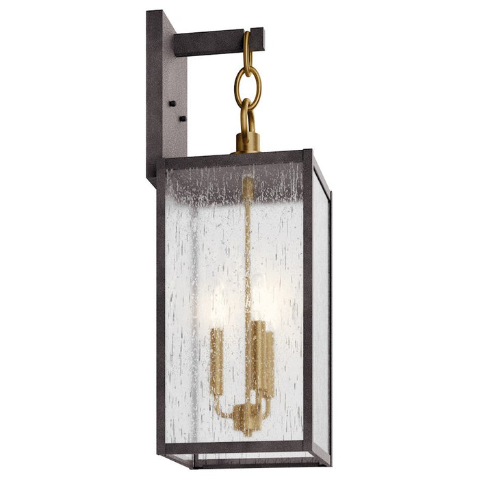 Kichler Lahden 26" 3 Light Outdoor Wall Light, Zinc/Clear Seeded