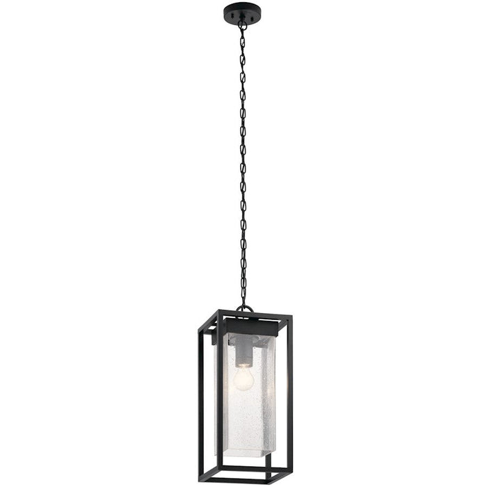 Kichler Mercer Outdoor 1 Light Pendant, Black With Silver Highlights - 59064BSL