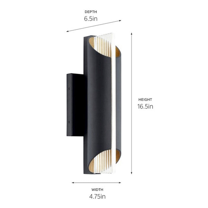 Kichler Astalis 1 Light LED Outdoor Wall Sconce, Black/Frosted