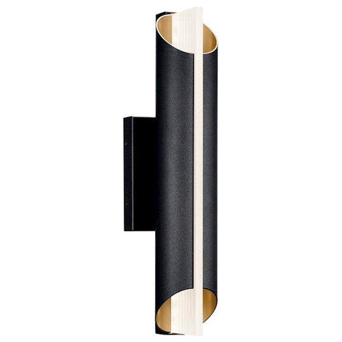 Kichler Astalis 1 Light LED 21" Outdoor Wall Sconce, Black/Frosted - 59078BKTLED