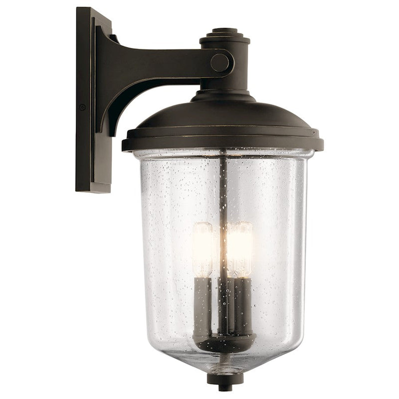 Kichler Harmont Outdoor 3 Light Wall Sconce, Olde Bronze