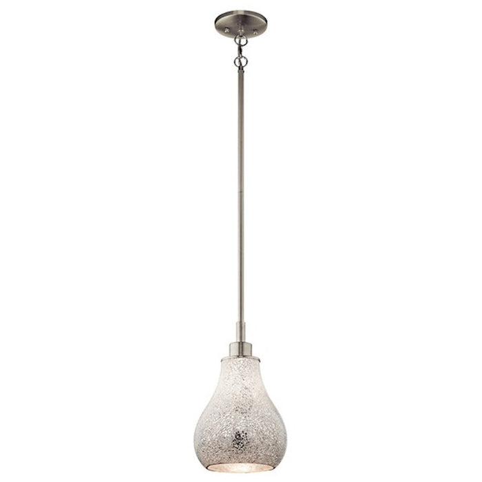 Kichler Crystal Ball 1 Lt Mini Pendant, Brushed Nickel/White Mosaic Art - 65407