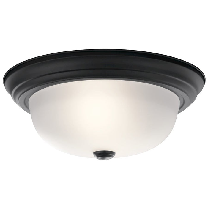 Kichler 2 Light 13" Flush Mount, Black - 8112BK