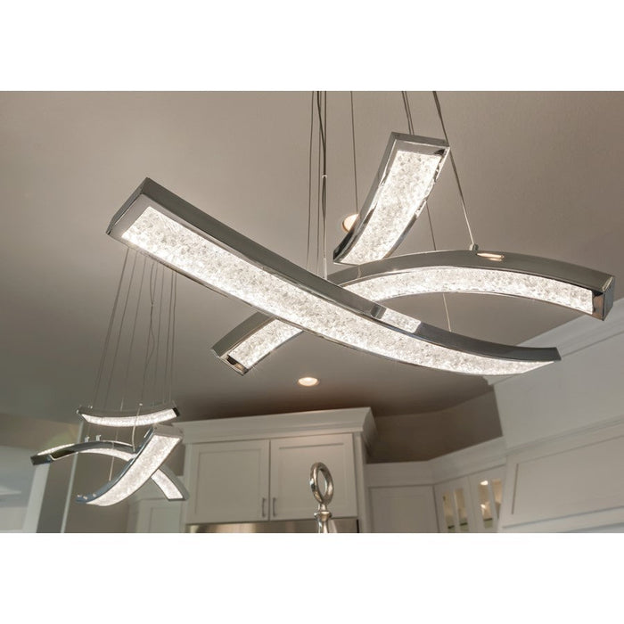 Kichler Crushed Ice 2 Light Pendant, LED, Chrome