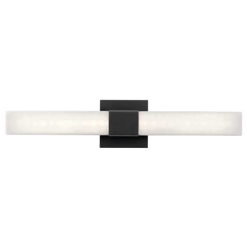 Kichler Neltev 24in LED Linear Bath Sconce | Contemporary Matte Black | Bathroom Vanity Light | 1300 Lumens, 3000K, Dimmable Integrated LED | Model 84187