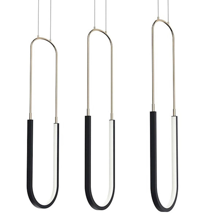 Kichler Wayan 3 Light 30" Linear Chandelier, Matte Black