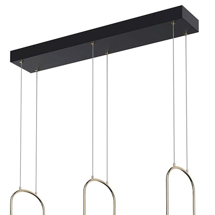 Kichler Wayan 3 Light 30" Linear Chandelier, Matte Black