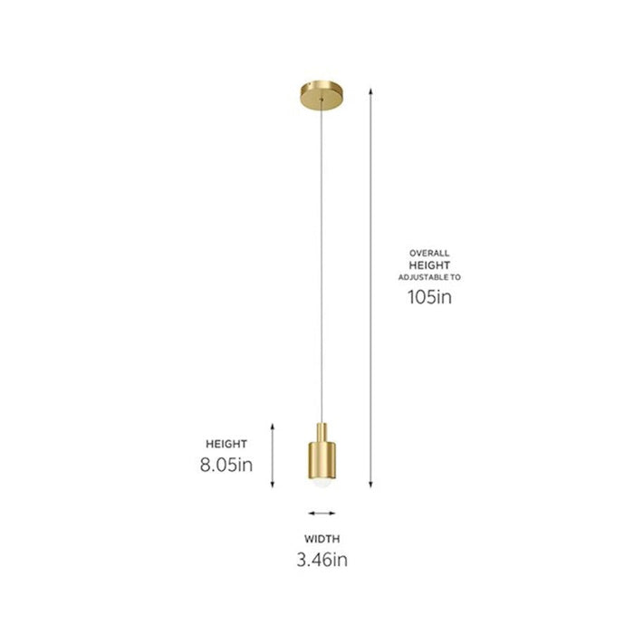 Kichler Keele 1 Light Pendant, Champagne Gold