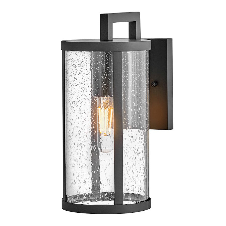 Lark Alfie 1 Light 13" Outdoor Wall Mount Lantern, Black/Clear Seedy - 82050BK