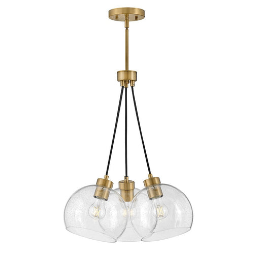 Lark Rumi 3 Light Pendant Cluster, Lacquered Brass/Clear Seedy - 83013LCB