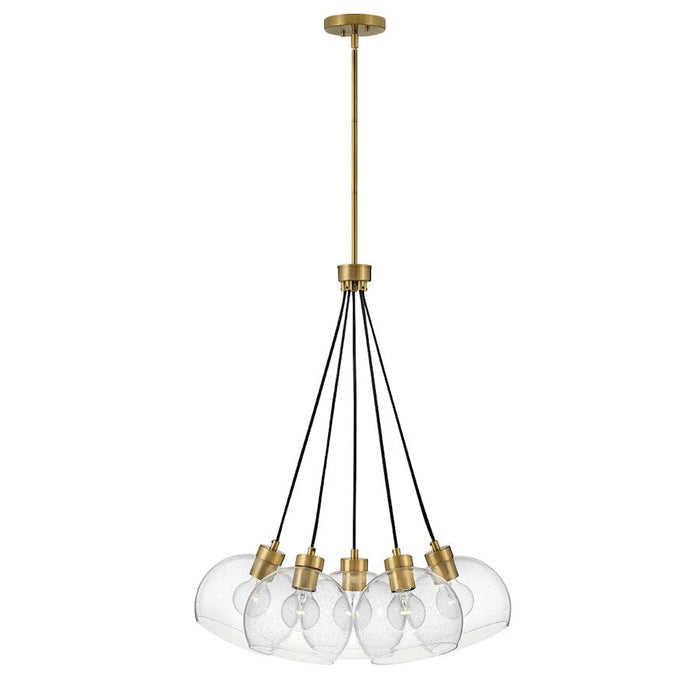 Lark Rumi 5 Light Pendant Cluster, Lacquered Brass/Clear Seedy - 83015LCB