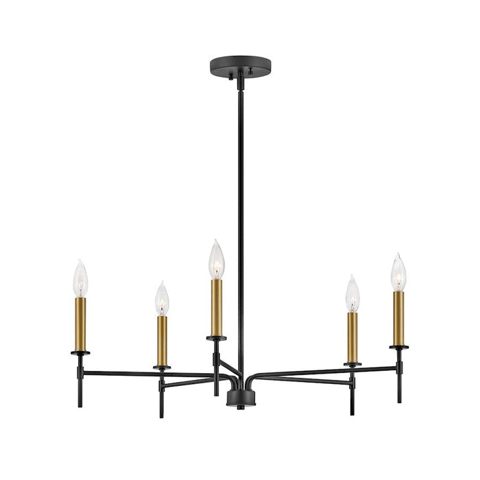 Lark Hux 1 Light Medium Single Tier Chandelier, Black - 83075BK