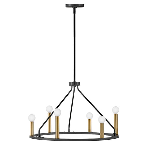 Lark Lazlo 6 Light Small Single Tier Chandelier, Black - 83155BK