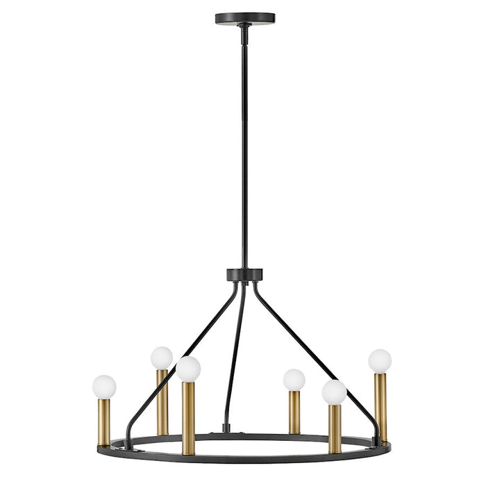 Lark Lazlo 6 Light Small Single Tier Chandelier, Black - 83155BK