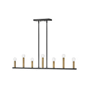 Lark Lazlo 7 Light Linear Chandelier Linear, Black - 83156BK