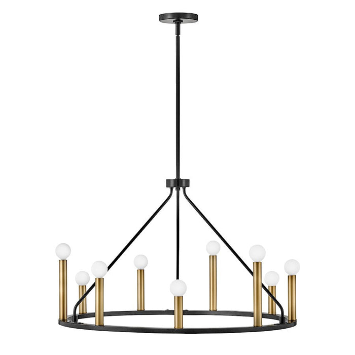 Lark Lazlo 9 Light Medium Single Tier Chandelier, Black - 83158BK