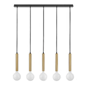 Lark Bobbie 5 Light Linear Chandelier, Lacquered Brass - 83206LCB
