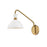 Lark Simon 1 Light Wall Sconce, Matte White/Heritage Brass accents - 83250MW-HB