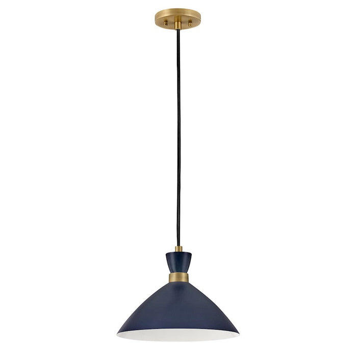 Lark Simon 1 Light Pendant, Matte Navy/Heritage Brass accents - 83257MV-HB