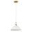 Lark Simon 1 Light Pendant, Matte White/Heritage Brass accents - 83257MW-HB