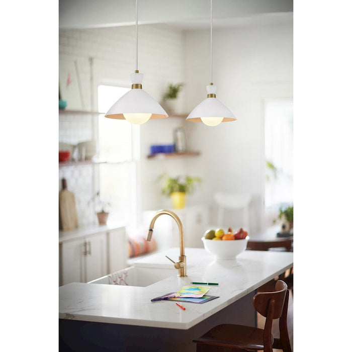 Lark Simon 1 Light Pendant, Heritage Brass Accents