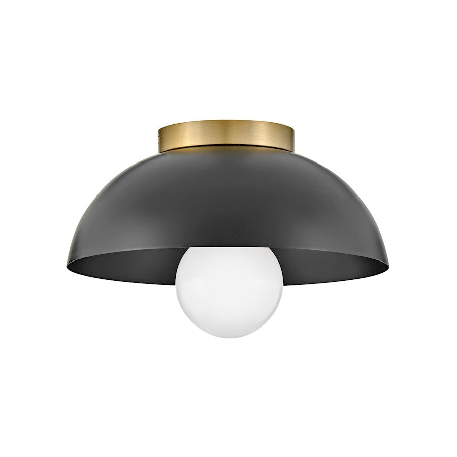 Lark Stu 1 Light 5" Flush Mount, Black - 83301BK