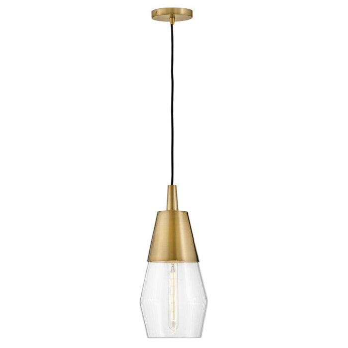 Lark Livie 1 Light Pendant, Lacquered Brass/Clear - 83397LCB