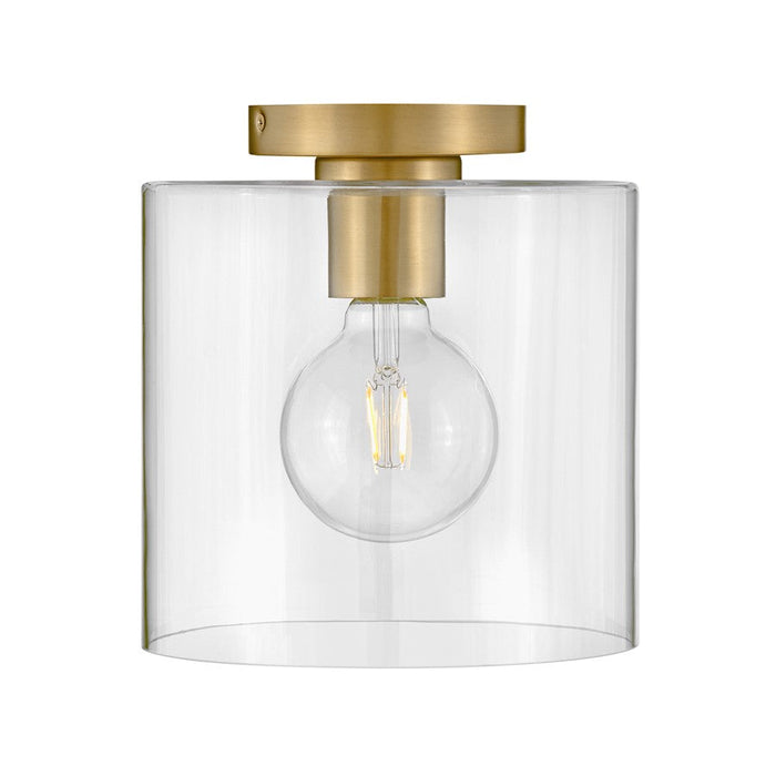 Lark Pippa 1 Light 10" Flush Mount, Lacquered Brass/Clear - 83531LCB