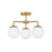 Lark Juniper 3 Light 13" Semi-Flush, Lacquered Brass/Etched Opal - 84203LCB