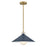 Lark Milo 1 Light 7" Pendant, Lacquered Brass/Matte Navy accents - 84437LCB-MV