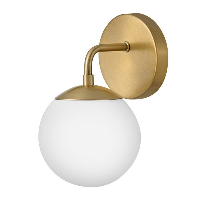 Lark Juniper 1 Light Wall Sconce, Lacquered Brass/White - 85000LCB