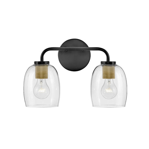 Lark Percy 2 Light Bath Vanity, Black/Clear - 85012BK