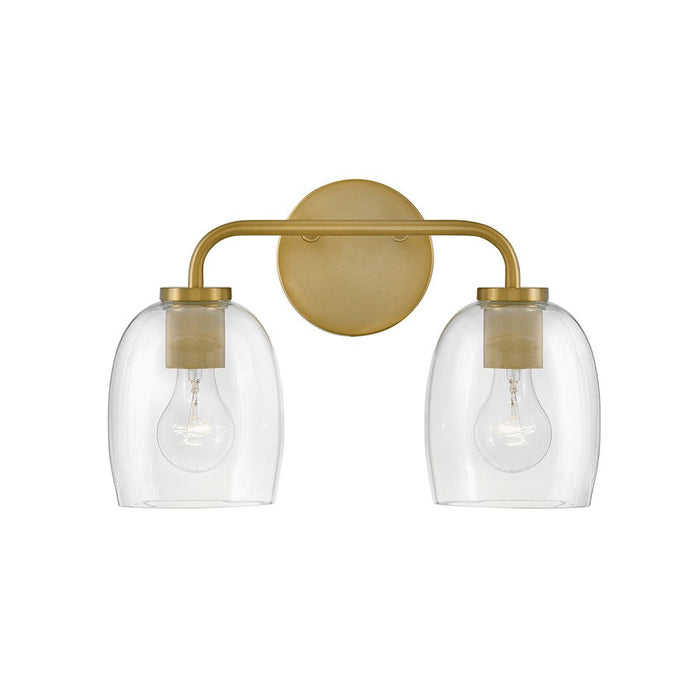 Lark Percy 2 Light Bath Vanity, Lacquered Brass/Clear - 85012LCB