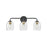 Lark Percy 3 Light Bath Vanity, Black/Clear - 85013BK