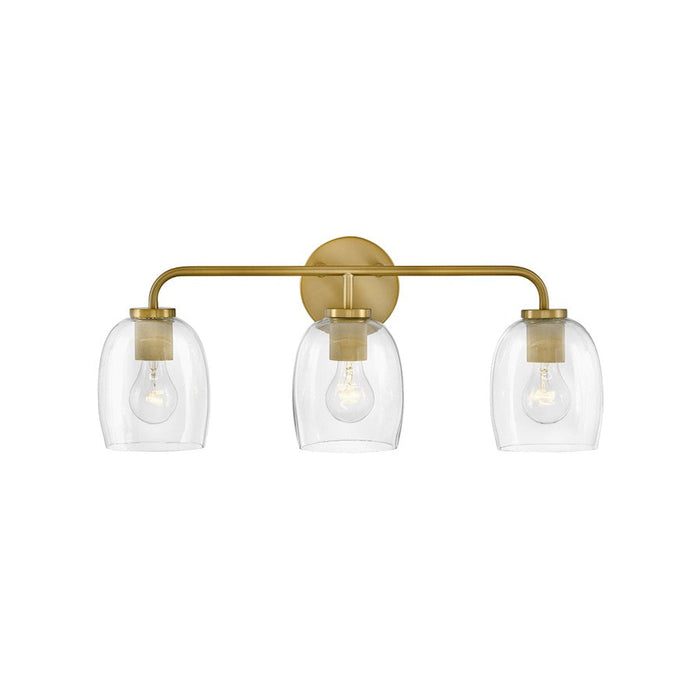 Lark Percy 3 Light Bath Vanity, Lacquered Brass/Clear - 85013LCB