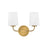 Lark Kline 2 Light Bath Vanity, Heritage Brass/White - 853452HB