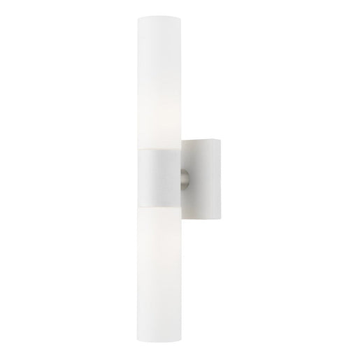 Livex Aero 2 Light ADA Vanity Sconce, White/NK/Opal White Twist Lock - 10102-03