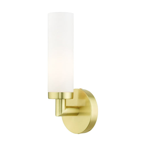 Livex Aero 1 Light ADA Candelabra Wall Sconce, Satin Brass - 10103-12