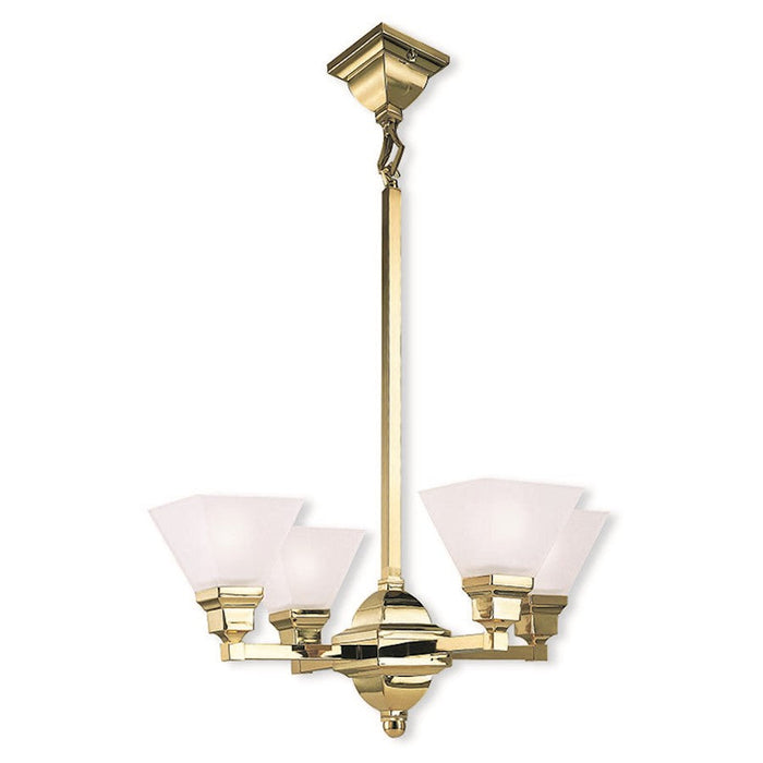 Livex Limited 4 Light Chandelier, Polished Brass - 1017-02