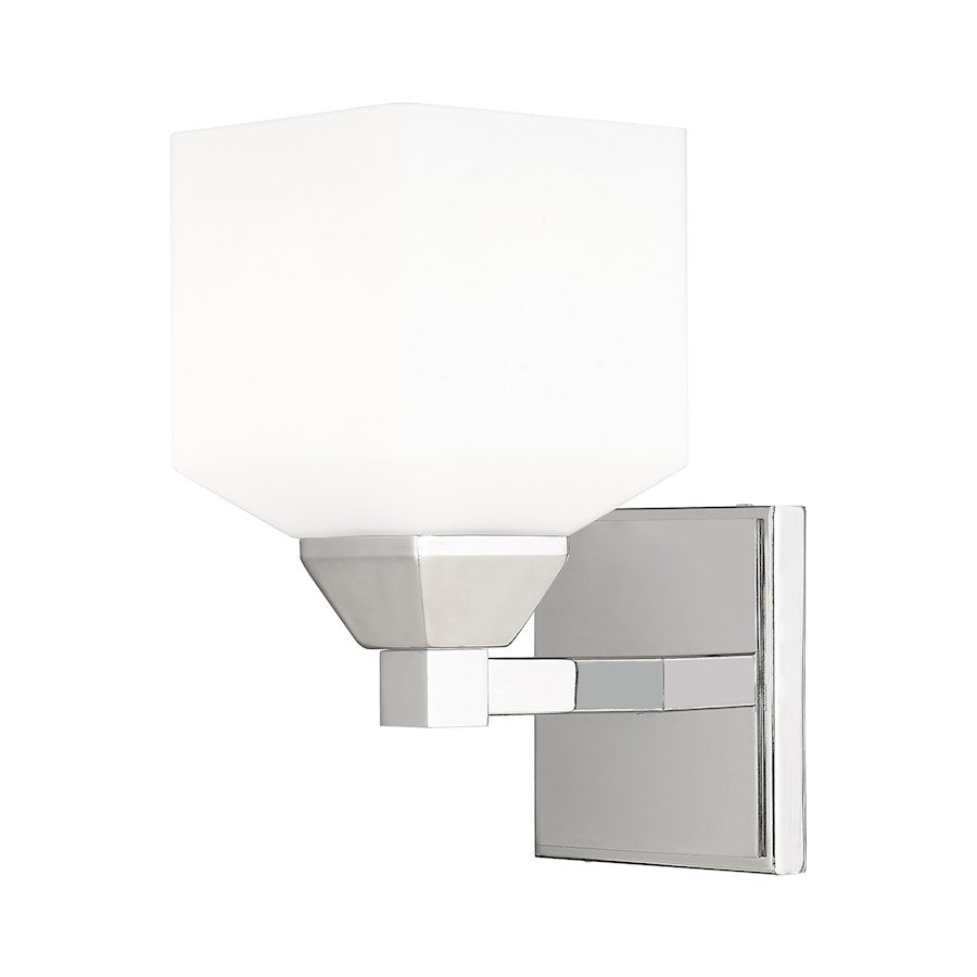 Livex Lighting Aragon 1 Light Wall Sconce, Square Backplate